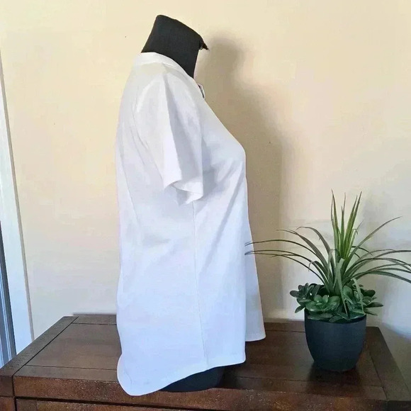 New! Calvin Klein Jeans White T-shirt Small  Henley Button Up Casual Cotton Tee - Picture 4 of 12